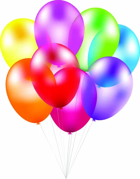 Bunte Luftballons Mit Gradientennetz Vektorillustration — Stockvektor