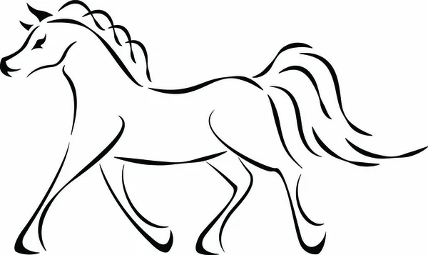Icona Piatta Del Cavallo Vettore Illustrazione Vettoriale — Vettoriale Stock