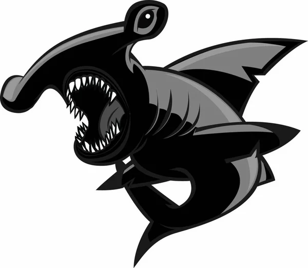 Tiburón Martillo Ataque — Vector de stock