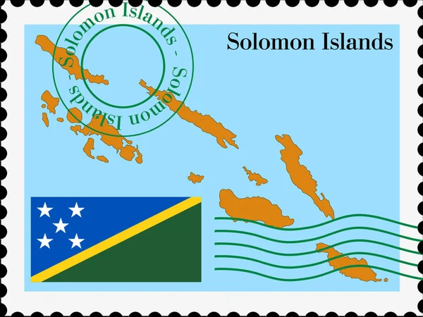 Solomon Adalarına Giden Giden Posta — Stok Vektör