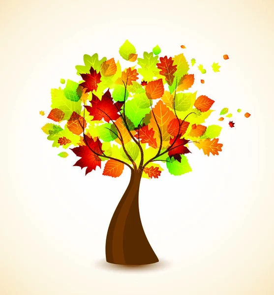 Sílhueta Vetor Uma Árvore Outono —  Vetores de Stock