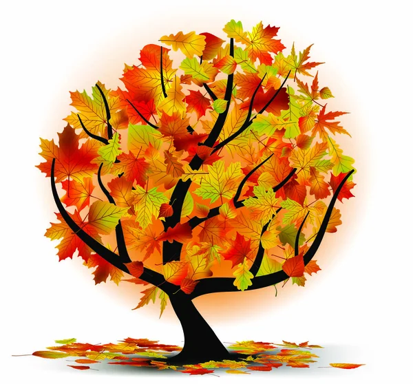 Herfstboom Met Kleurrijke Bladeren Inclusief Eps Vectorbestand — Stockvector
