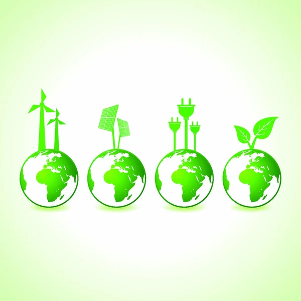 Koncepcja Ekologiczna Wektorem Zasobów Ziemi — Wektor stockowy