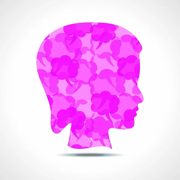 粉色信息泡沫股票载体的创造性女性面孔 — 图库矢量图片