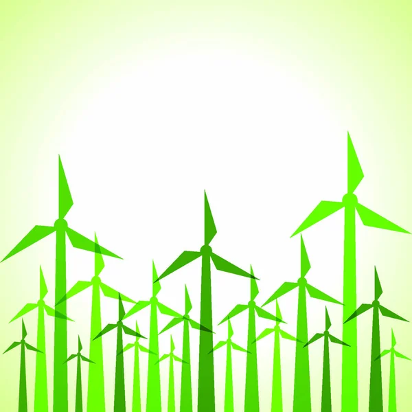 Eco Molinos Viento Vector Stock Fondo — Archivo Imágenes Vectoriales