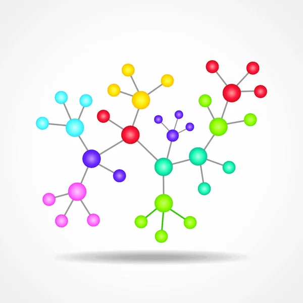 Química Coloreada Estructura Atómica Modelo Molécula Vector Ilustración — Archivo Imágenes Vectoriales