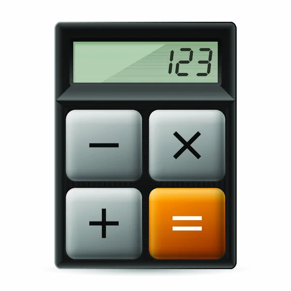 Icono Calculadora Negra Simple Con Cuatro Botones — Vector de stock