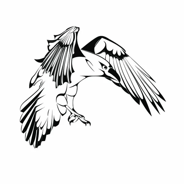Crow Dans Illustration Vectorielle — Image vectorielle