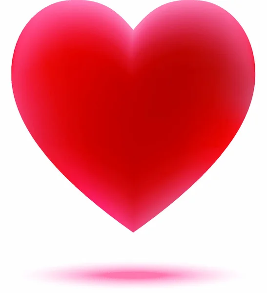 Gradiente Mesh Eps Vector Illustrazione Con Cuore Rosso San Valentino — Vettoriale Stock
