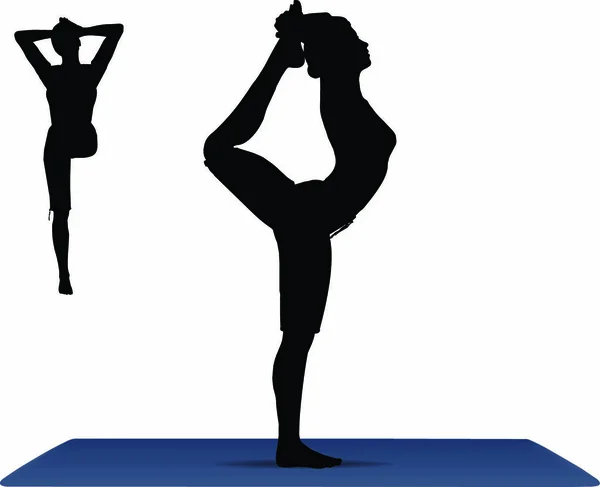 Illustration Pose Yoga Sur Tapis Yoga — Image vectorielle