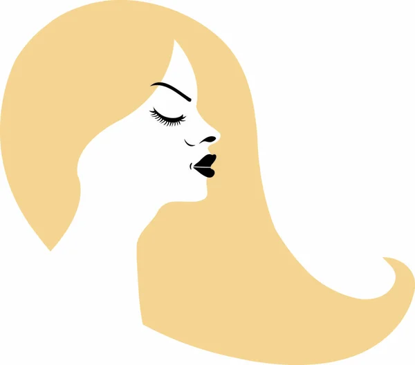 Vacker Blond Platt Ikon Vektor Illustration — Stock vektor