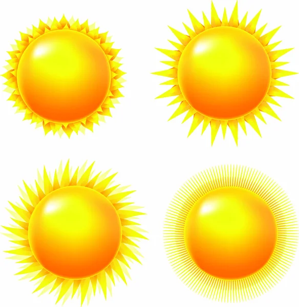 Sol Brillante Con Malla Gradiente Ilustración Vectorial — Archivo Imágenes Vectoriales