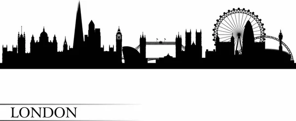 London Skyline Silhouette Arrière Plan Illustration Vectorielle — Image vectorielle