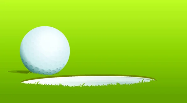 Illustratie Van Golfbal Bij Het Gat — Stockvector