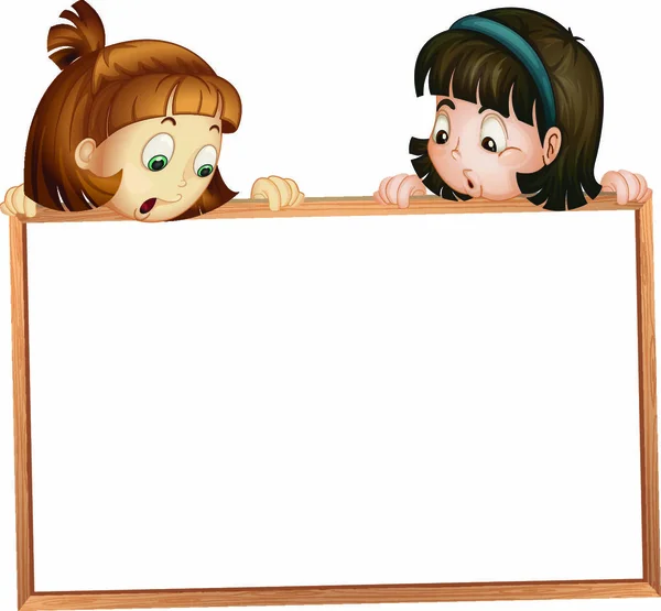 Illustration Einer Mädchen Anzeigetafel Auf Weißem Hintergrund — Stockvektor