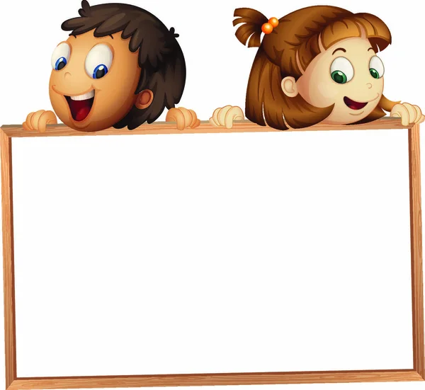 Illustration Einer Kinder Anzeigetafel Auf Weißem Hintergrund — Stockvektor