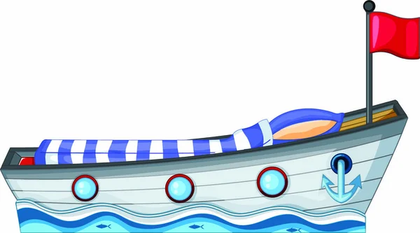 Illustration Lit Forme Bateau Sur Blanc — Image vectorielle