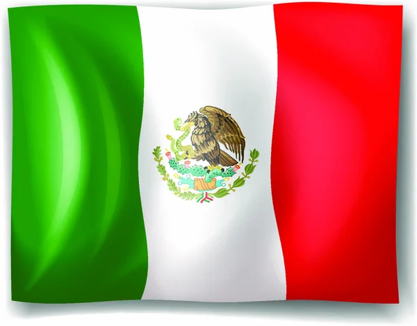Mexikó Zászlójának Illusztrációja Fehér Alapon — Stock Vector