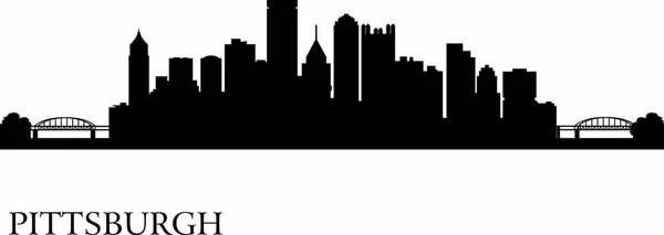 Pittsburgh City Skyline Silhouette Background Vector Illustration — Stock Vector