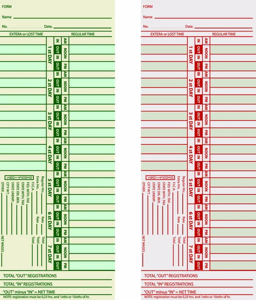 Defina Monitoramento Tempo Cartão Pagamento Subsequente Trabalho Por Hora Ilustração — Vetor de Stock