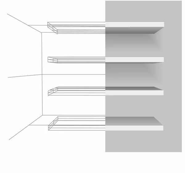 Rayonnages Vectoriels Sur Fond Gris Facile Modifier Redimensionner — Image vectorielle