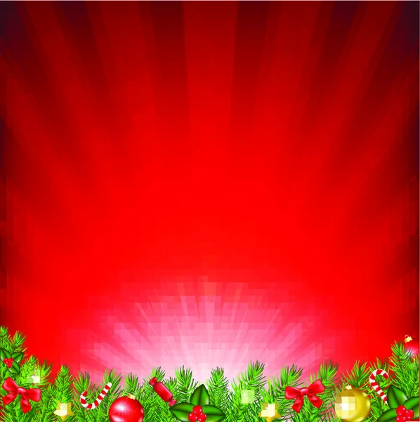 Tarjeta Navidad Con Abeto Con Malla Gradiente Ilustración Vectorial — Vector de stock