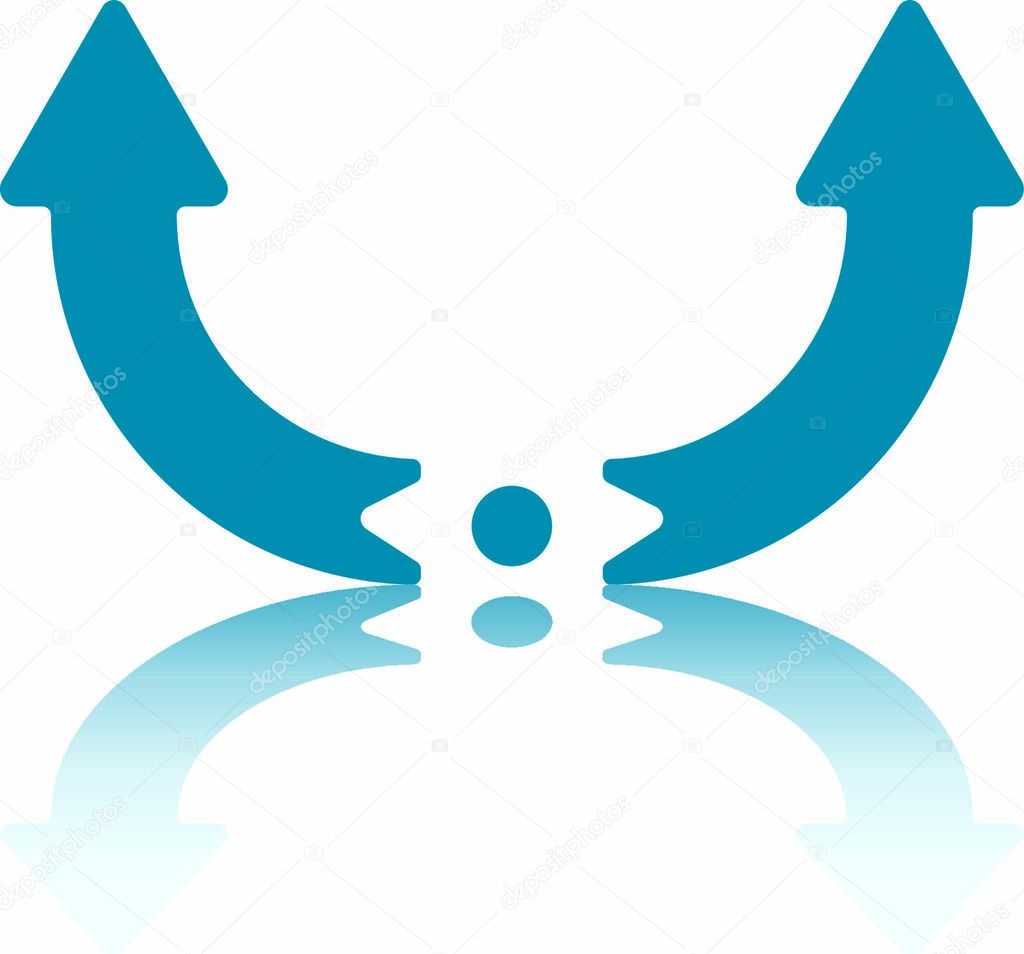 Vettoriale stockFrecce Curve Simmetriche Che Puntano Verso L'alto Dal  Centro Punto di ©YAYImages #347542812, image size:1024x954