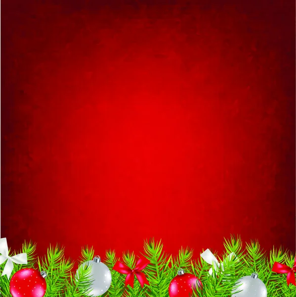 Tarjeta Roja Navidad Con Malla Gradiente Ilustración Vectorial — Vector de stock
