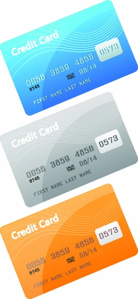 Ilustracja Wektorowa Ikon Kart Kredytowych Izolowanych Białym Tle — Wektor stockowy