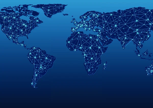 Mundo Mapa Comunicações Resumo Antecedentes Ilustração Vetor —  Vetores de Stock