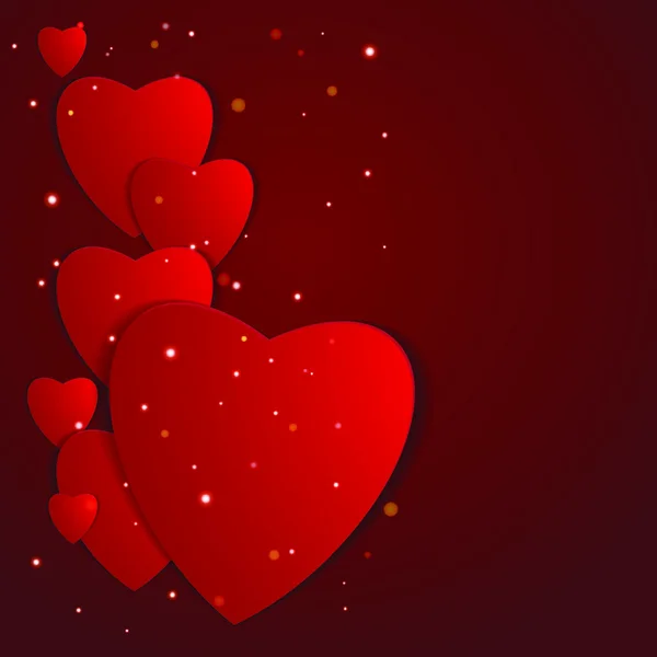 Dia Dos Namorados Corações Papel Abstratos Com Amor Fundo Valentim — Vetor de Stock