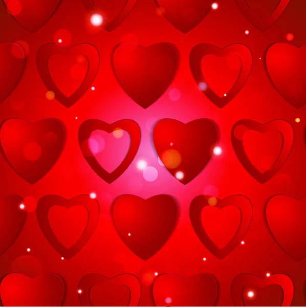 Валентинів День Абстрактні Паперові Серця Кохання Валентинів Фон Серцями Безшовний — стоковий вектор