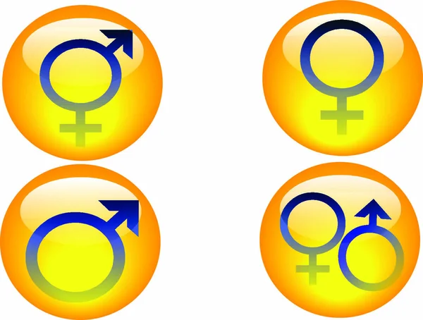 Eine Reihe Von Vier Geschlechtersymbolen — Stockvektor