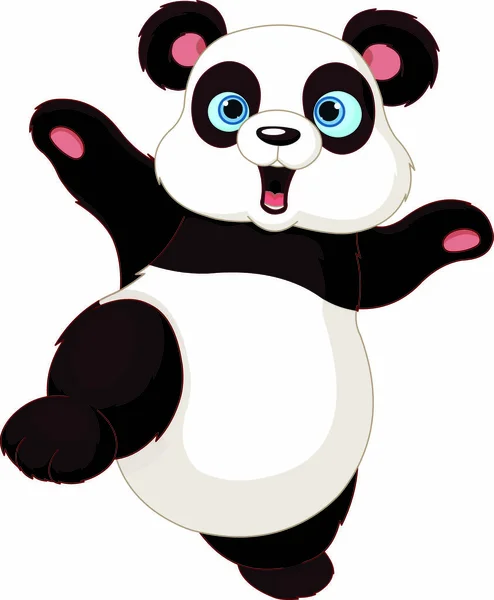 Cute Panda Doing Martial Art — Stock Vector