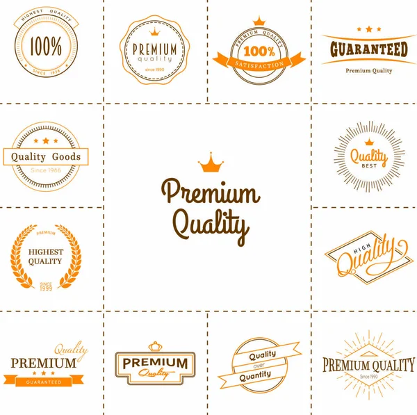 Vector Illustratie Van Premium Kwaliteitslabels Set — Stockvector