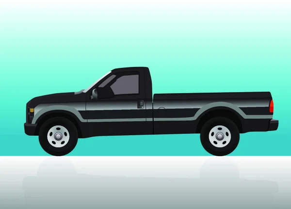 Camión Pick Negro Sobre Fondo Degradado Color — Archivo Imágenes Vectoriales