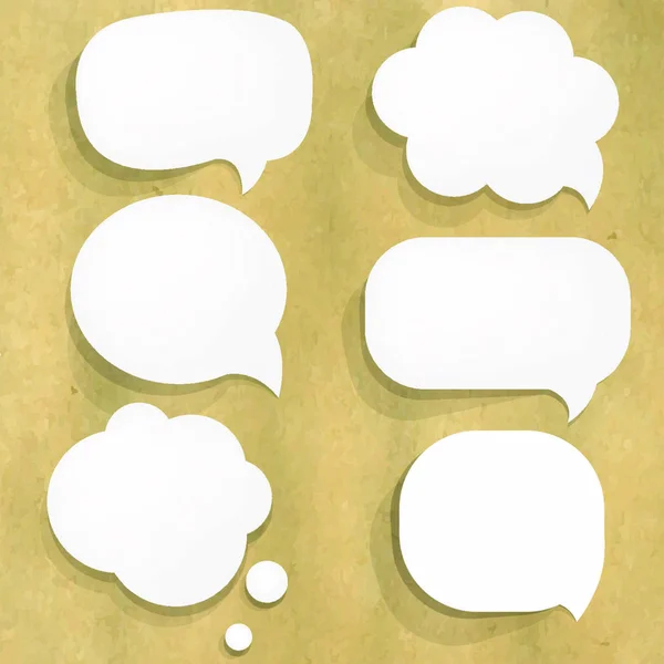 Cardboard Structure Paper Speech Bubble Vector Illustration — 스톡 벡터