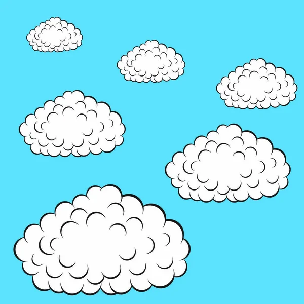 Set Aus Bunten Wolken Vektorillustration — Stockvektor