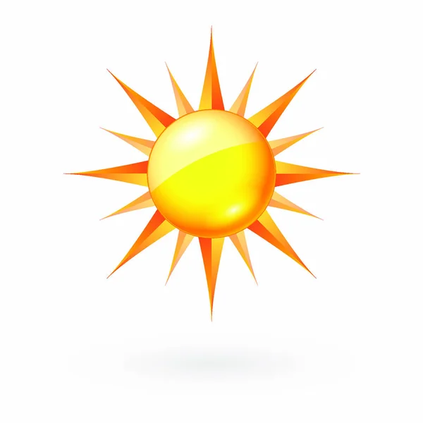 Ikona Abstrakt Sun Ilustrace Bílém Pozadí Pro Webdesign — Stockový vektor