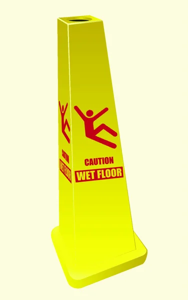 Signal Warning Slippery Floor Public Institution Vector Illustration — Stock Vector