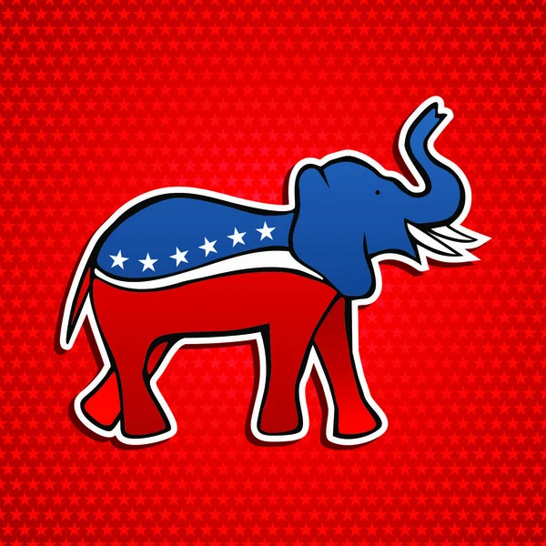 Usa Élections Parti Républicain Éléphant Emblème Dans Style Croquis Sur — Image vectorielle