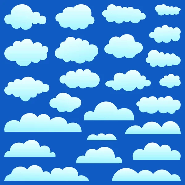 Colección Nubes Sobre Fondo Azul Una Ilustración Vectorial — Vector de stock