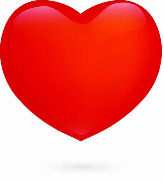 Büyük Kırmızı Kalp Beyaz Arkaplanda — Stok Vektör
