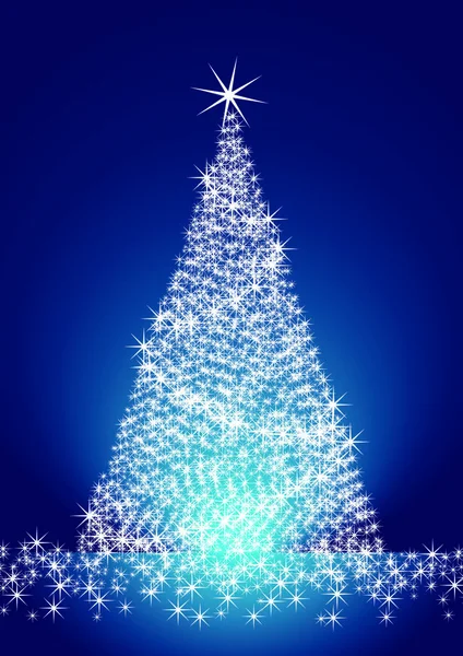 Árbol Navidad Sobre Fondo Azul — Vector de stock