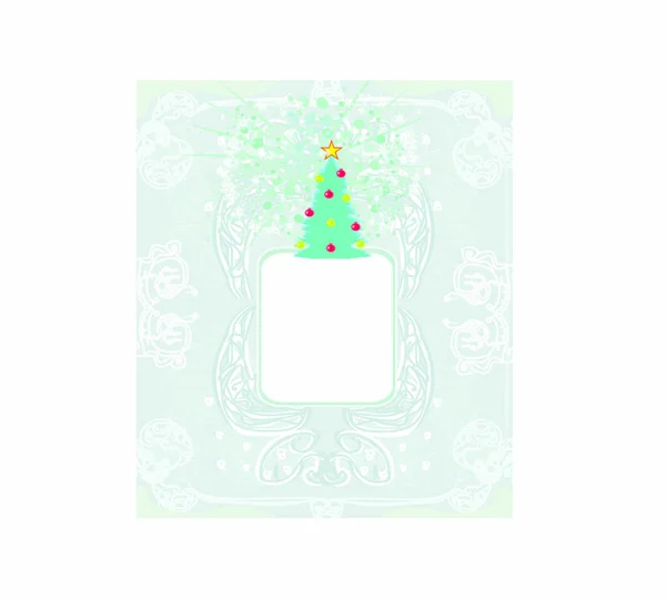 Abstraktní Vánoční Stromeček Karta — Stockový vektor