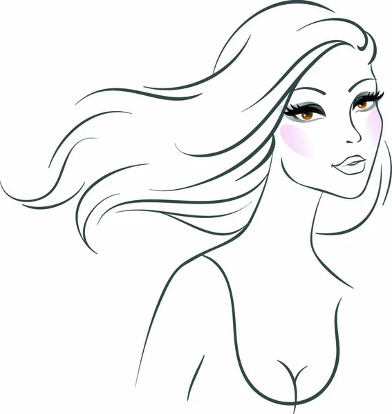 Ilustración Vectorial Beautiful Woman Pic — Archivo Imágenes Vectoriales