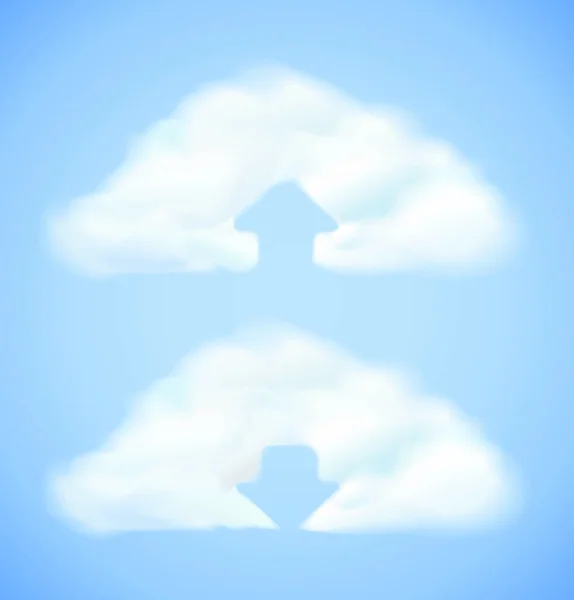 Icono Computación Nube Con Carga Descarga Flechas Ilustración Vectorial — Vector de stock
