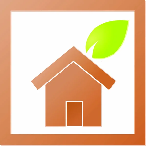 Environnement Accueil Icône Logo Écologie Verte — Image vectorielle