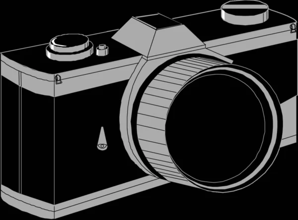 Επαγγελματική Slr Φωτογραφική Μηχανή Επίπεδη Εικονίδιο Διανυσματική Απεικόνιση — Διανυσματικό Αρχείο