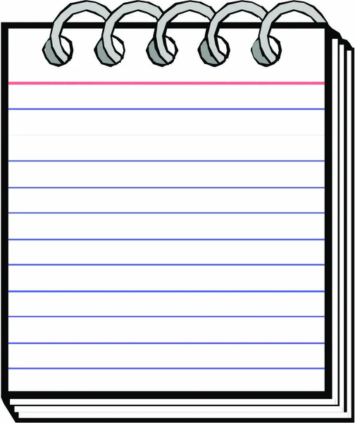 Blank White Paper Notebook — Stock Vector